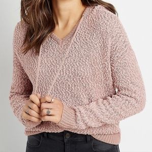 Maurices popcorn knit hooded sweater